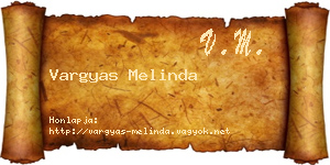 Vargyas Melinda névjegykártya